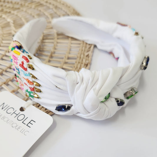 White birthday headband