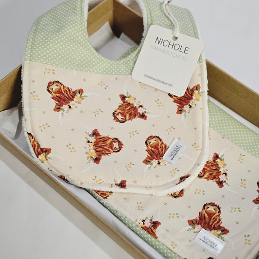 FLORAL HIGHLANDER BIB SET